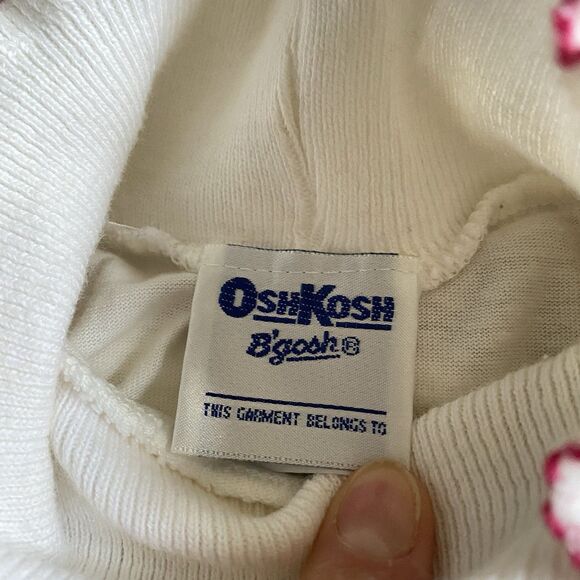 Vintage 80s Oshkosh Corduroy Jumper Dress & Top 6 Red Embroidered Flower - Picture 12 of 14